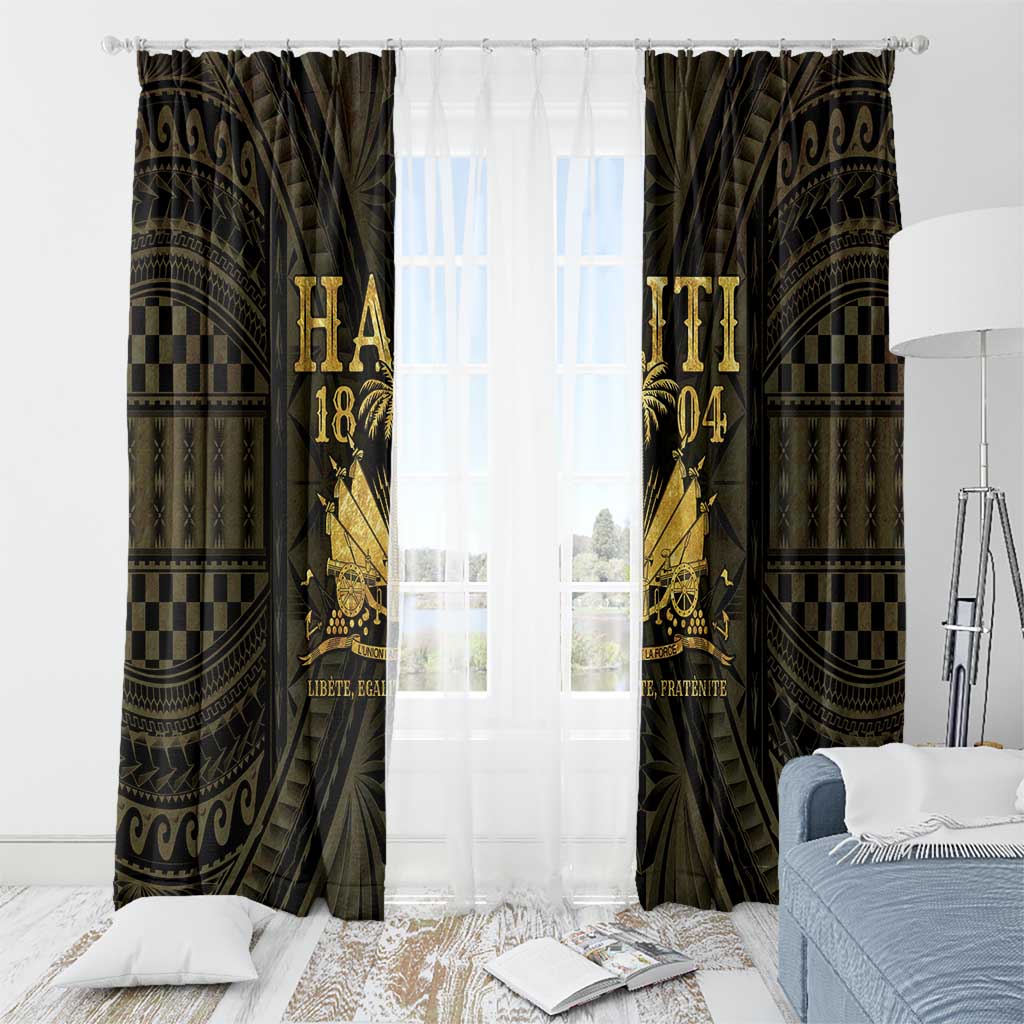Haiti 1804 Window Curtain Polynesian Gold Neg Maron LT05 - Polynesian Pride