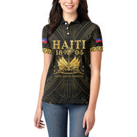 Haiti 1804 Women Polo Shirt Polynesian Gold Neg Maron