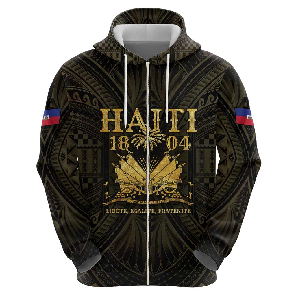 Haiti 1804 Zip Hoodie Polynesian Gold Neg Maron