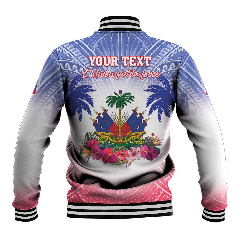 Personalised Haiti Independence Day Baseball Jacket Neg Maron Polynesian Style LT05 - Polynesian Pride