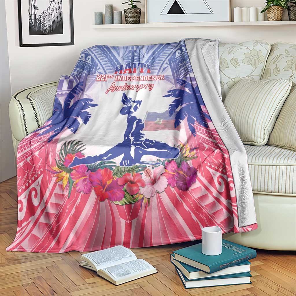 Haiti Independence Day Blanket Neg Maron Polynesian Style