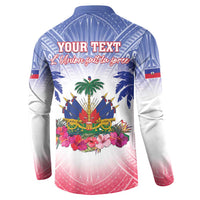 Personalised Haiti Independence Day Button Sweatshirt Neg Maron Polynesian Style LT05 - Polynesian Pride