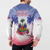 Personalised Haiti Independence Day Button Sweatshirt Neg Maron Polynesian Style LT05 - Polynesian Pride