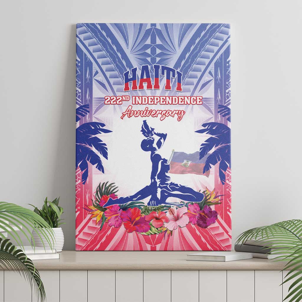 Haiti Independence Day Canvas Wall Art Neg Maron Polynesian Style LT05 - Polynesian Pride