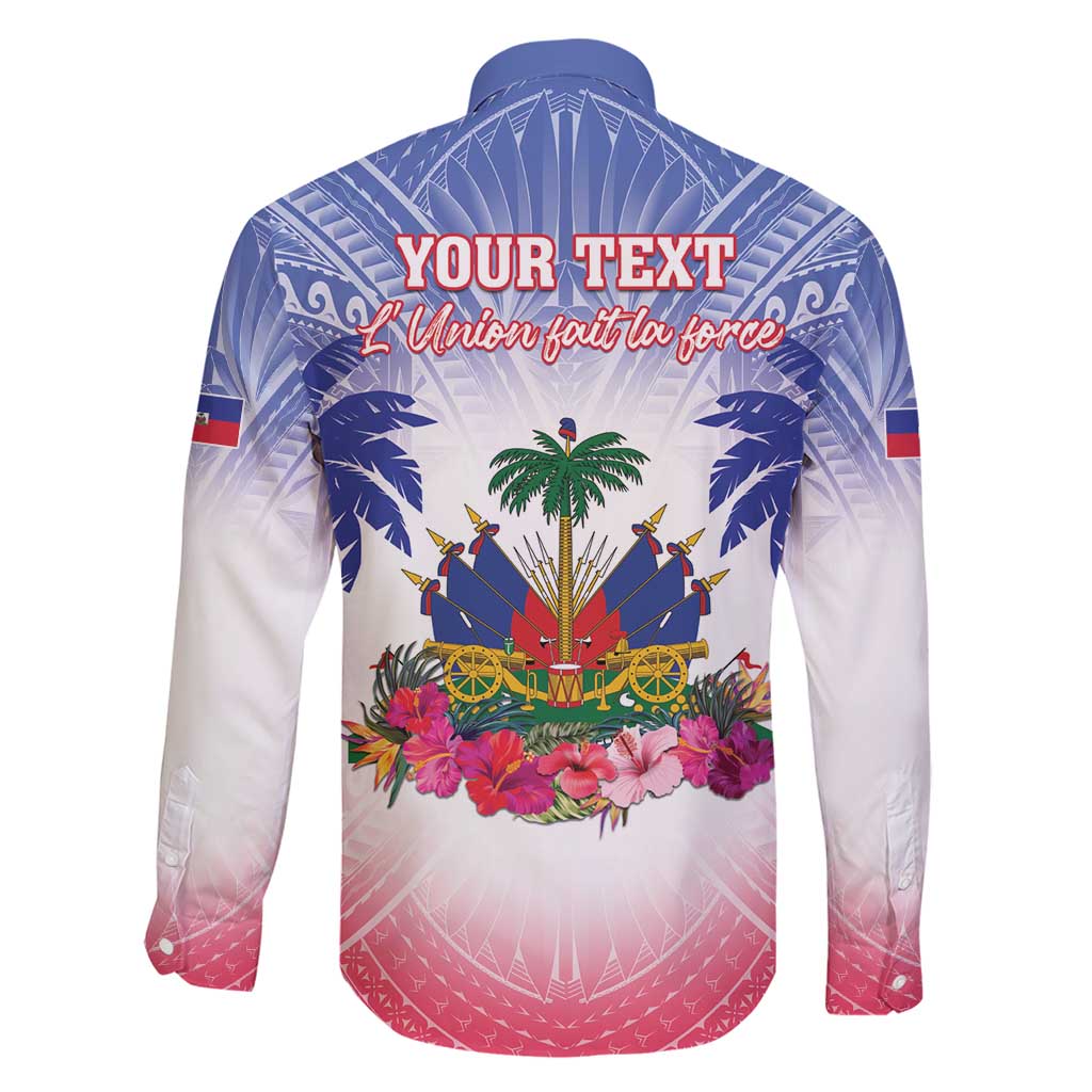 Personalised Haiti Independence Day Family Matching Short Sleeve Bodycon Dress and Hawaiian Shirt Neg Maron Polynesian Style LT05