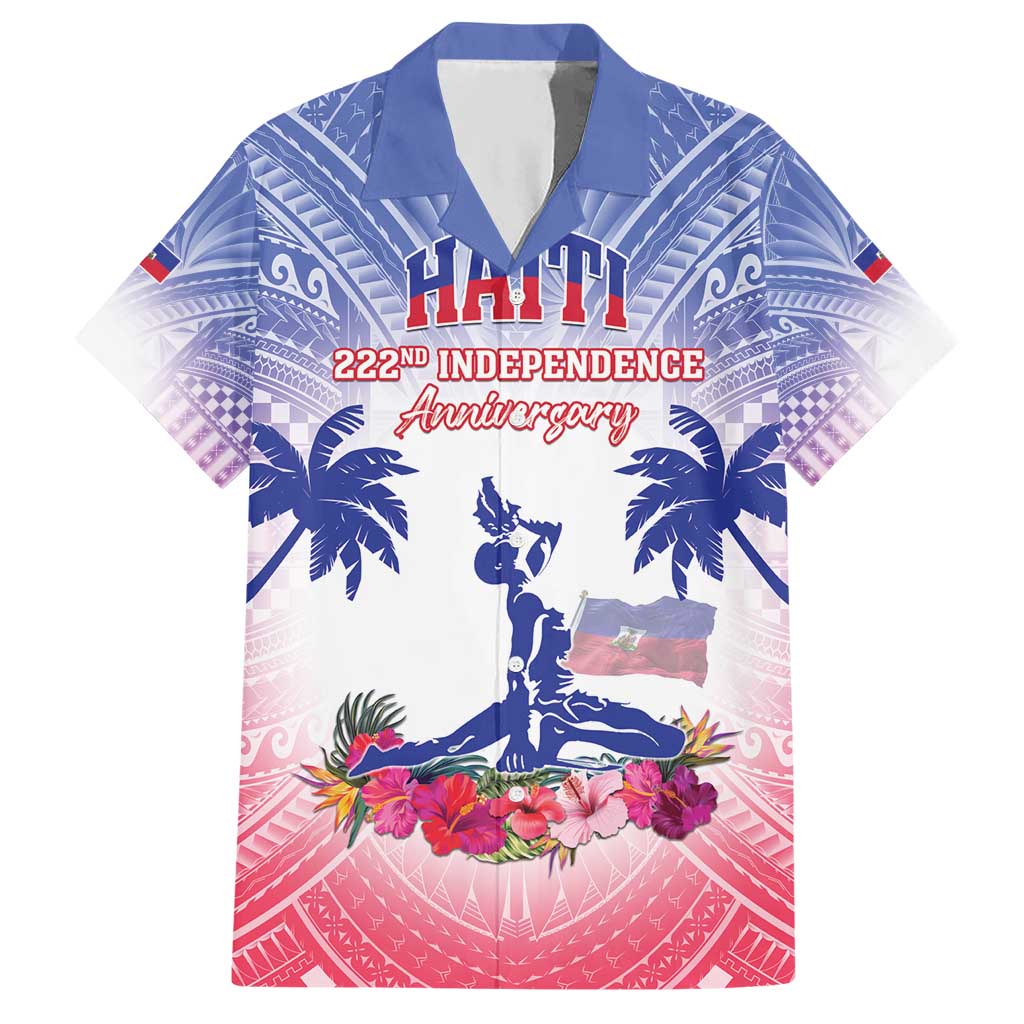 Personalised Haiti Independence Day Hawaiian Shirt Neg Maron Polynesian Style LT05 - Polynesian Pride