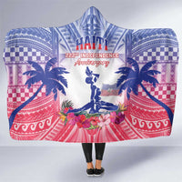 Haiti Independence Day Hooded Blanket Neg Maron Polynesian Style LT05 One Size Blue - Polynesian Pride