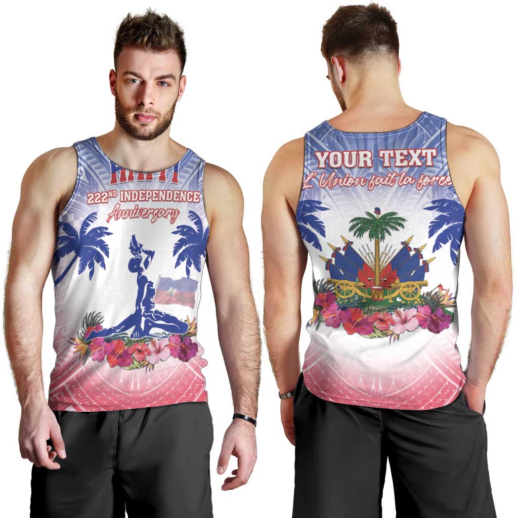 Personalised Haiti Independence Day Men Tank Top Neg Maron Polynesian Style LT05 - Polynesian Pride