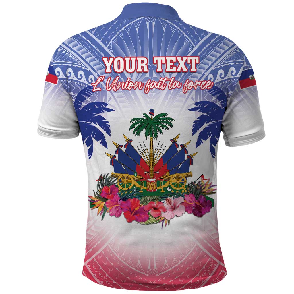 Personalised Haiti Independence Day Polo Shirt Neg Maron Polynesian Style LT05 - Polynesian Pride