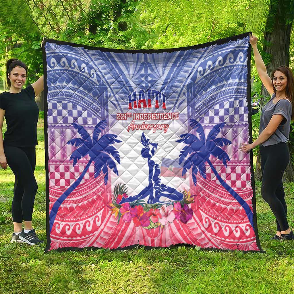 Haiti Independence Day Quilt Neg Maron Polynesian Style
