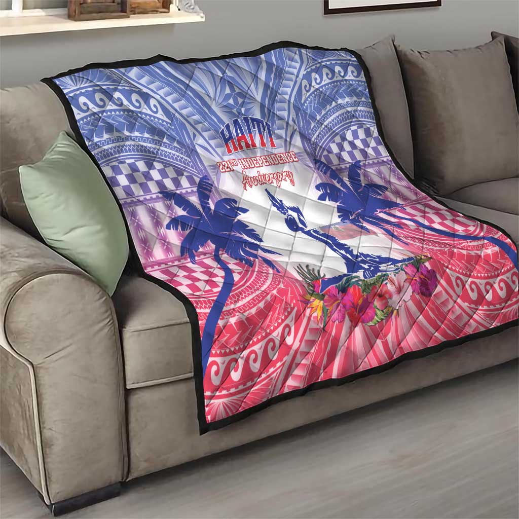 Haiti Independence Day Quilt Neg Maron Polynesian Style