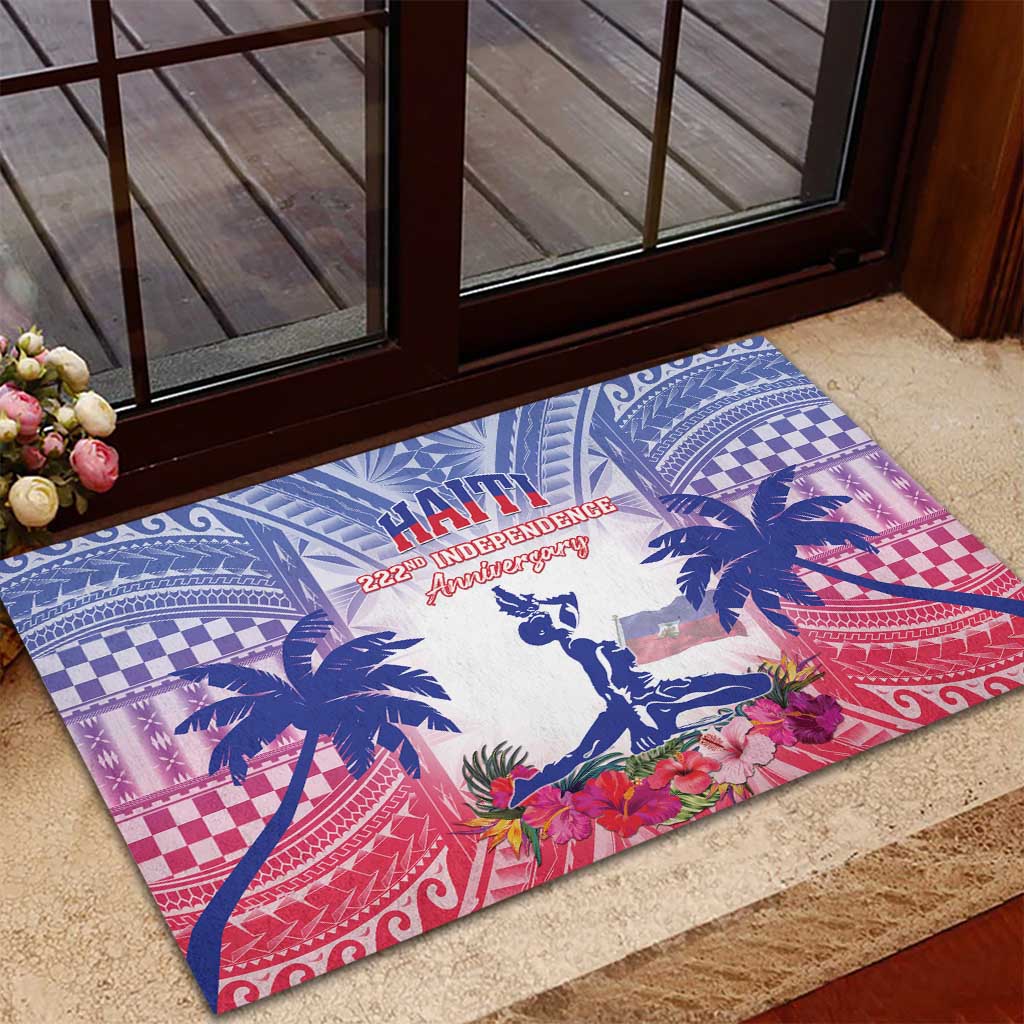 Haiti Independence Day Rubber Doormat Neg Maron Polynesian Style LT05 - Polynesian Pride