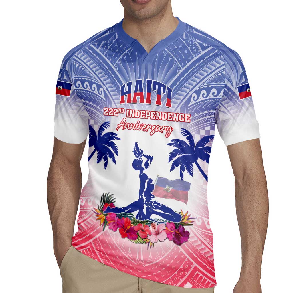 Personalised Haiti Independence Day Rugby Jersey Neg Maron Polynesian Style LT05