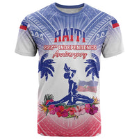 Personalised Haiti Independence Day T Shirt Neg Maron Polynesian Style LT05 Blue - Polynesian Pride