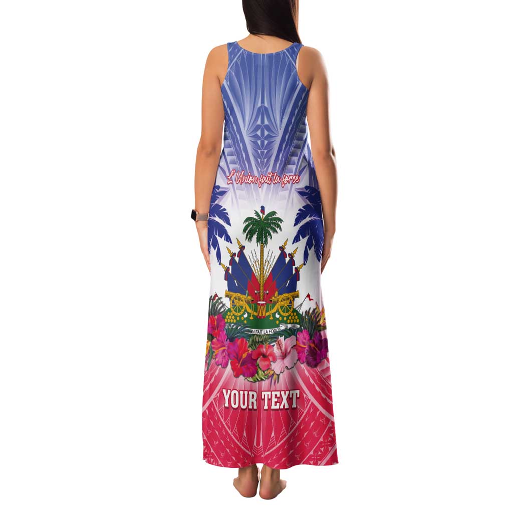 Personalised Haiti Independence Day Tank Maxi Dress Neg Maron Polynesian Style LT05 - Polynesian Pride