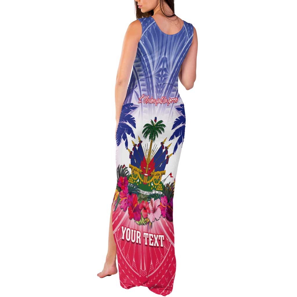 Personalised Haiti Independence Day Tank Maxi Dress Neg Maron Polynesian Style LT05 - Polynesian Pride