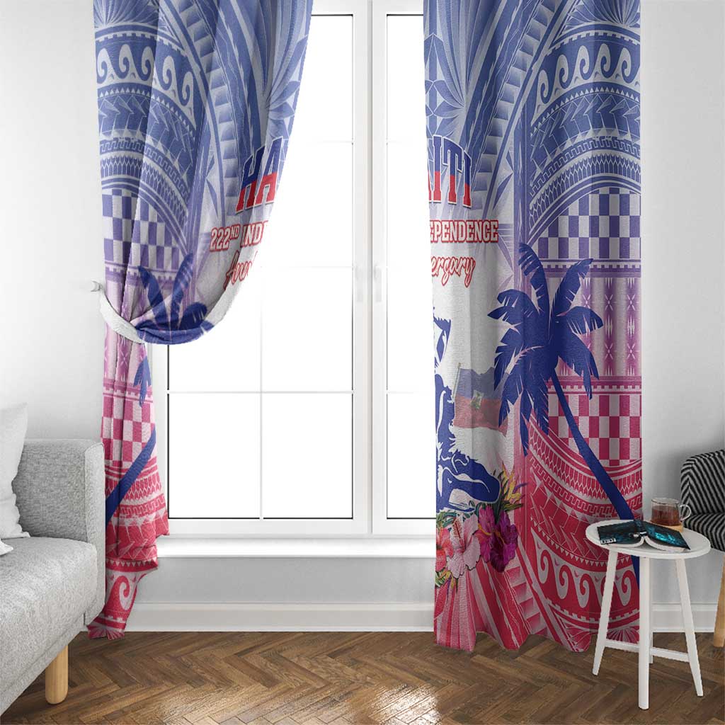 Haiti Independence Day Window Curtain Neg Maron Polynesian Style LT05 - Polynesian Pride