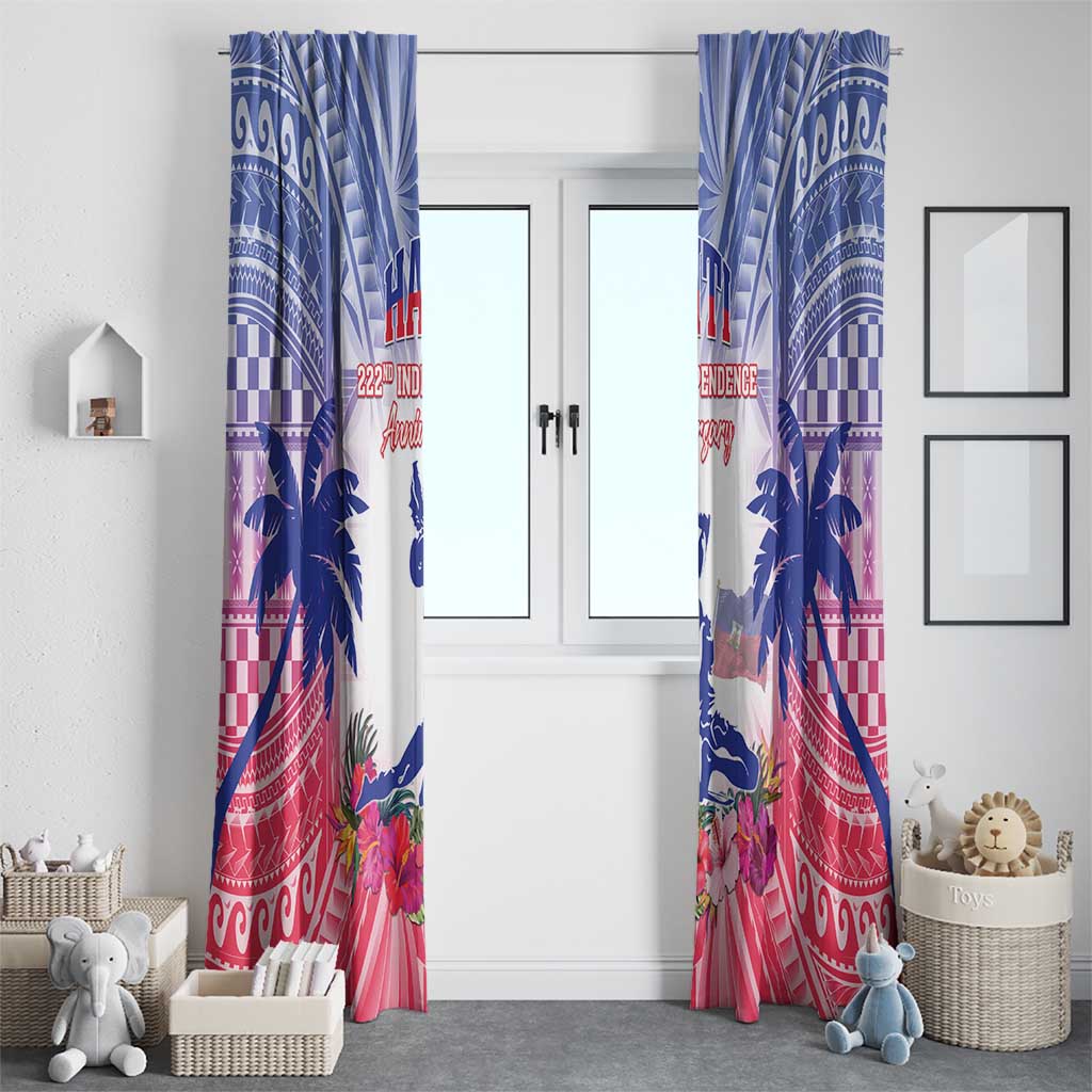 Haiti Independence Day Window Curtain Neg Maron Polynesian Style LT05 - Polynesian Pride