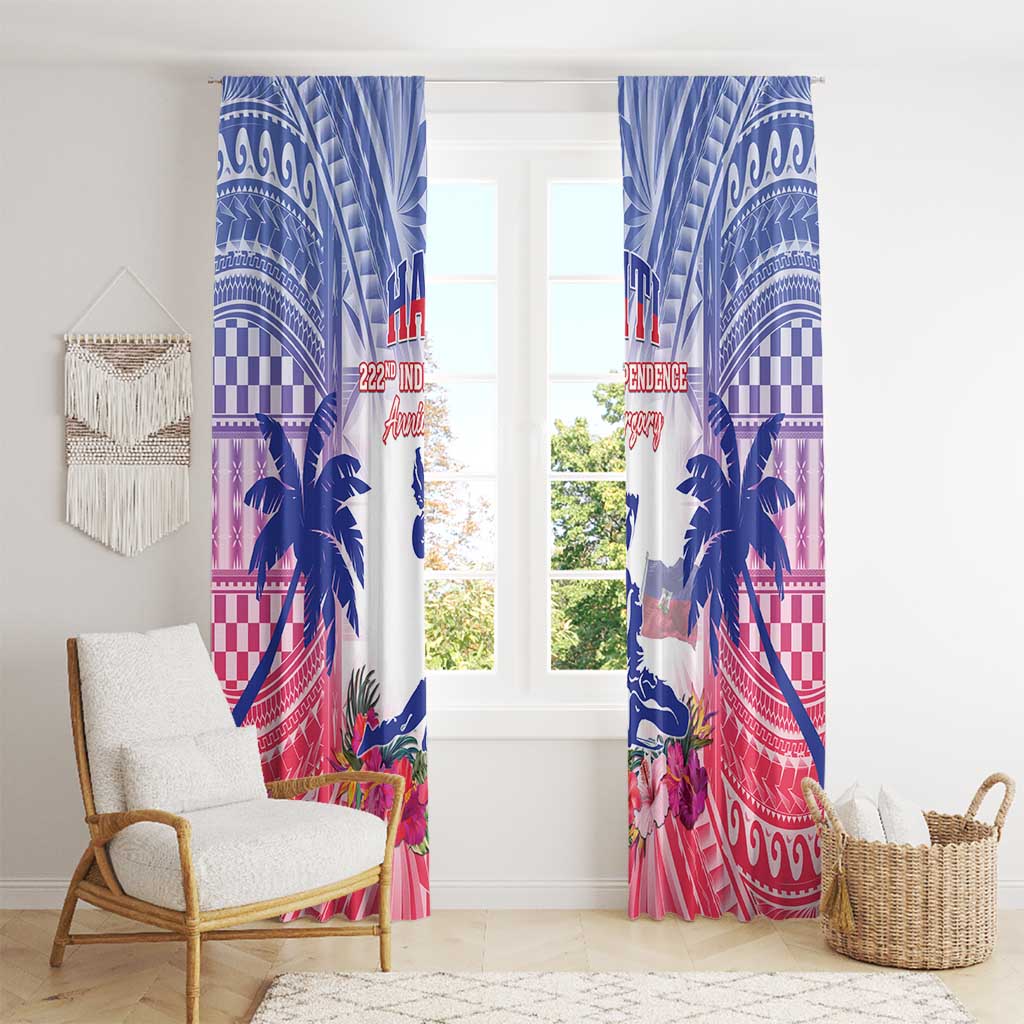 Haiti Independence Day Window Curtain Neg Maron Polynesian Style LT05 - Polynesian Pride