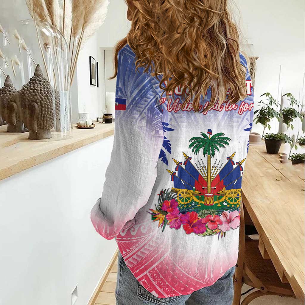 Personalised Haiti Independence Day Women Casual Shirt Neg Maron Polynesian Style LT05