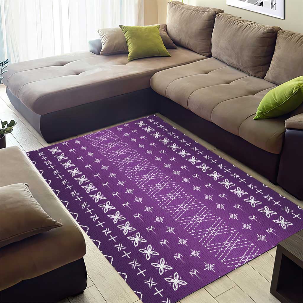 Purple Samoa Malu Tattoo Inspired Area Rug - Polynesian Pride