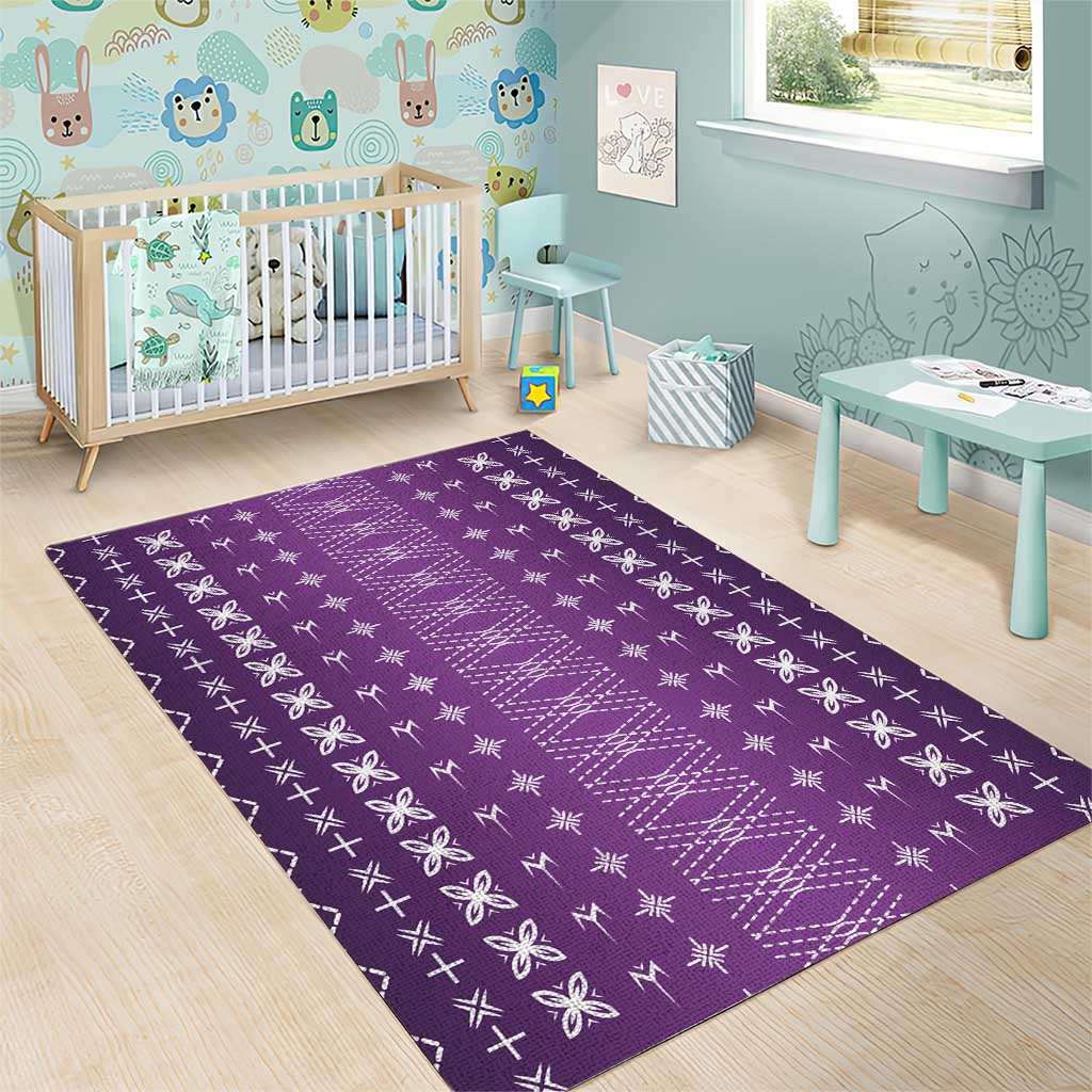 Purple Samoa Malu Tattoo Inspired Area Rug - Polynesian Pride