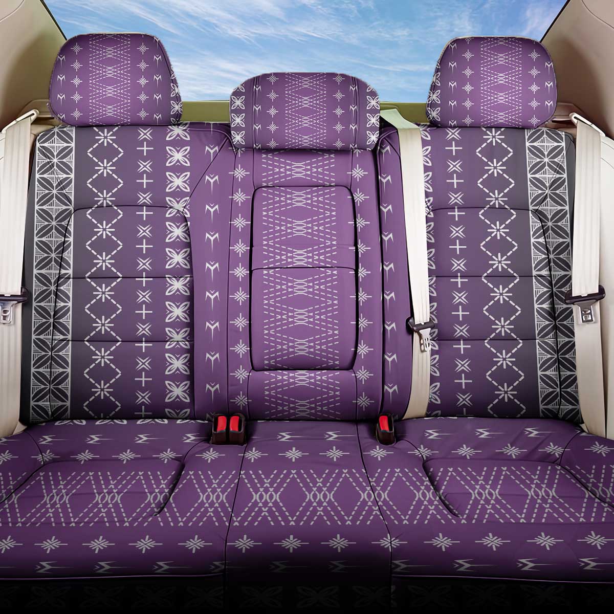 Purple Samoa Malu Tattoo Inspired Back Car Seat Cover - Polynesian Pride