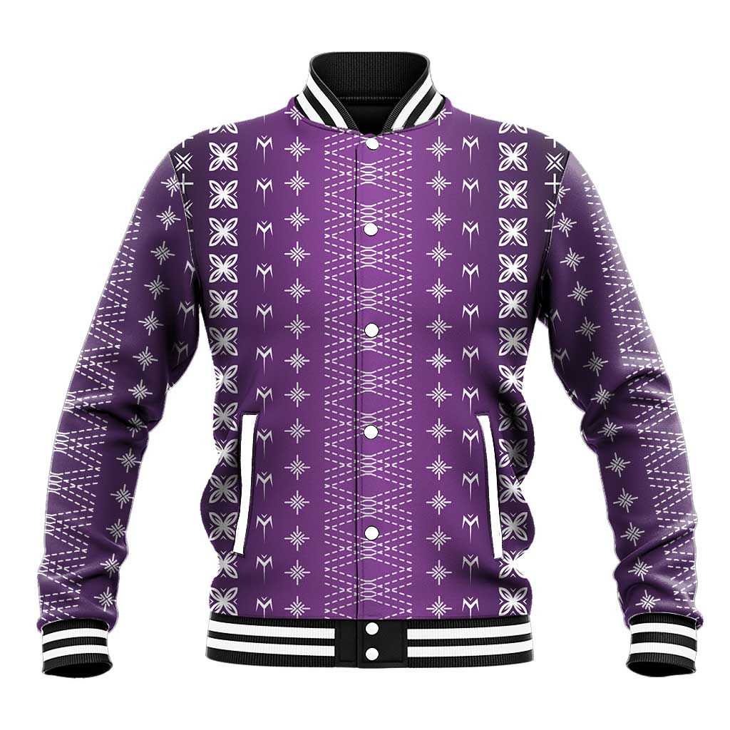 Purple Samoa Malu Tattoo Inspired Baseball Jacket LT05 Unisex Purple - Polynesian Pride