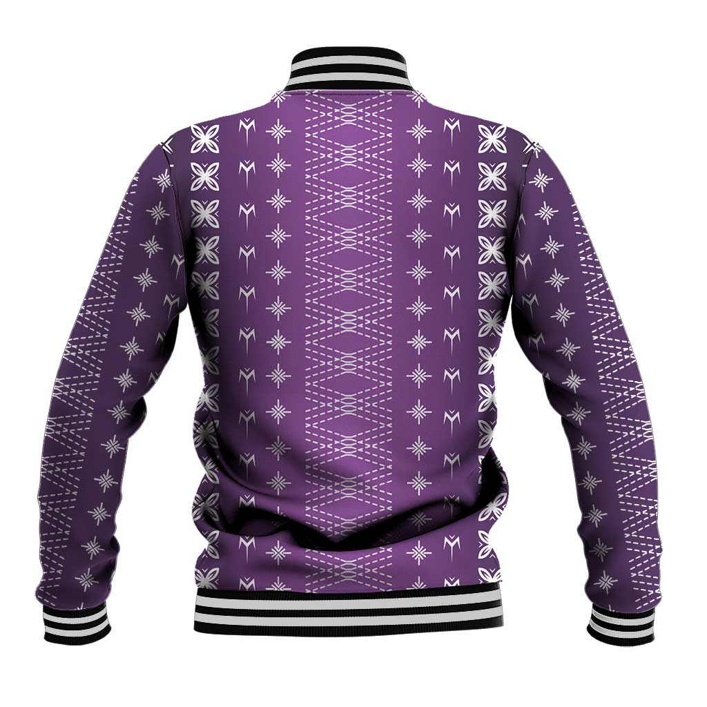 Purple Samoa Malu Tattoo Inspired Baseball Jacket LT05 - Polynesian Pride
