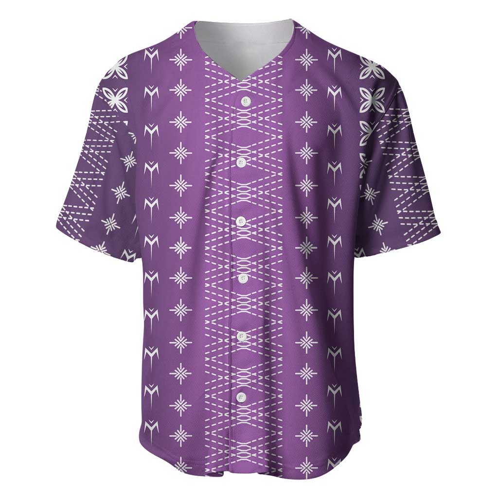 Purple Samoa Malu Tattoo Inspired Baseball Jersey LT05 Purple - Polynesian Pride