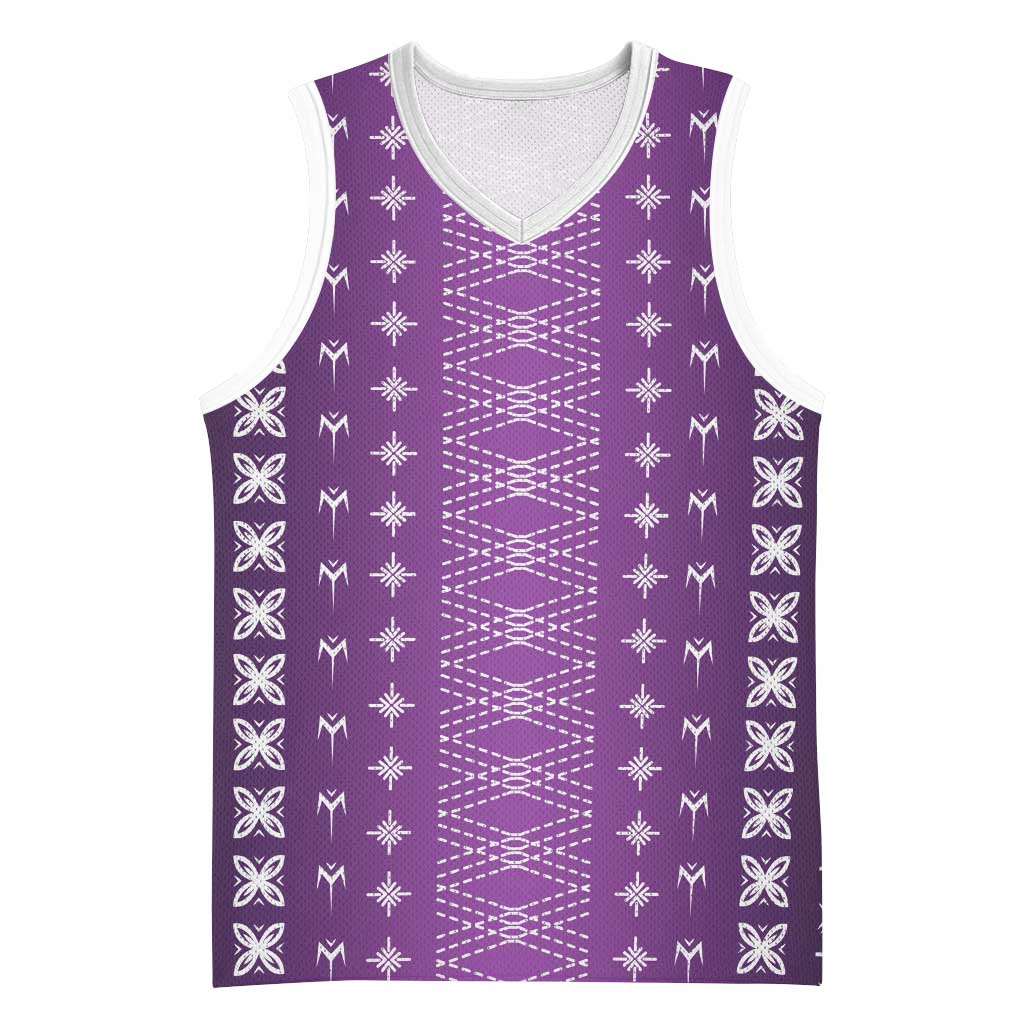 Purple Samoa Malu Tattoo Inspired Basketball Jersey LT05 Unisex Purple - Polynesian Pride