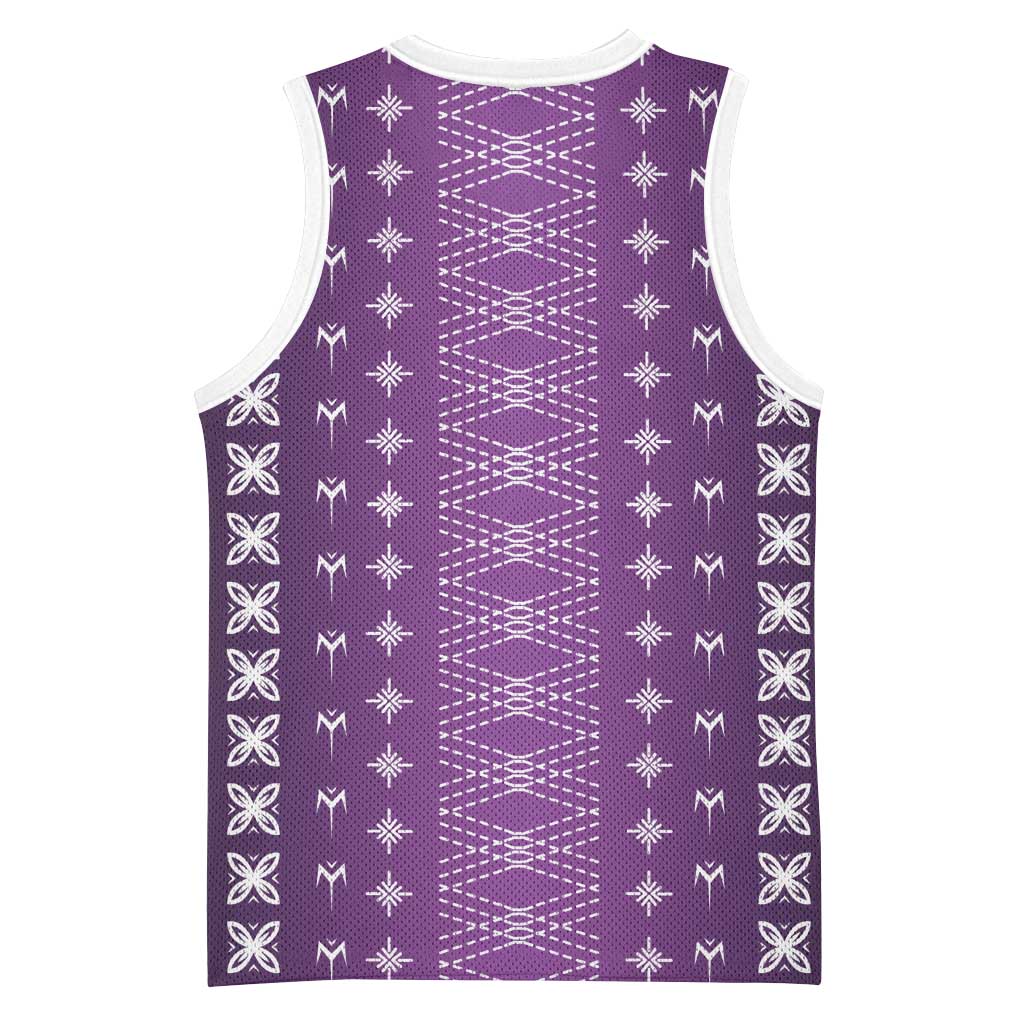 Purple Samoa Malu Tattoo Inspired Basketball Jersey LT05 - Polynesian Pride