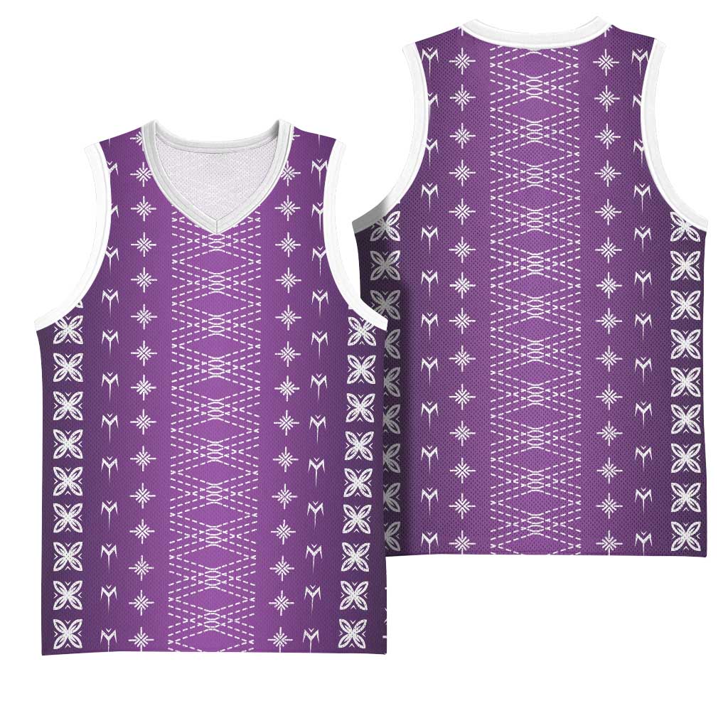 Purple Samoa Malu Tattoo Inspired Basketball Jersey LT05 - Polynesian Pride