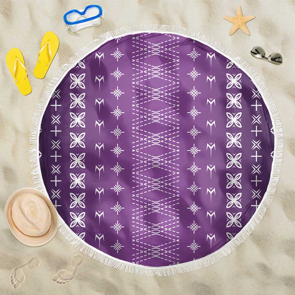Purple Samoa Malu Tattoo Inspired Beach Blanket - Polynesian Pride