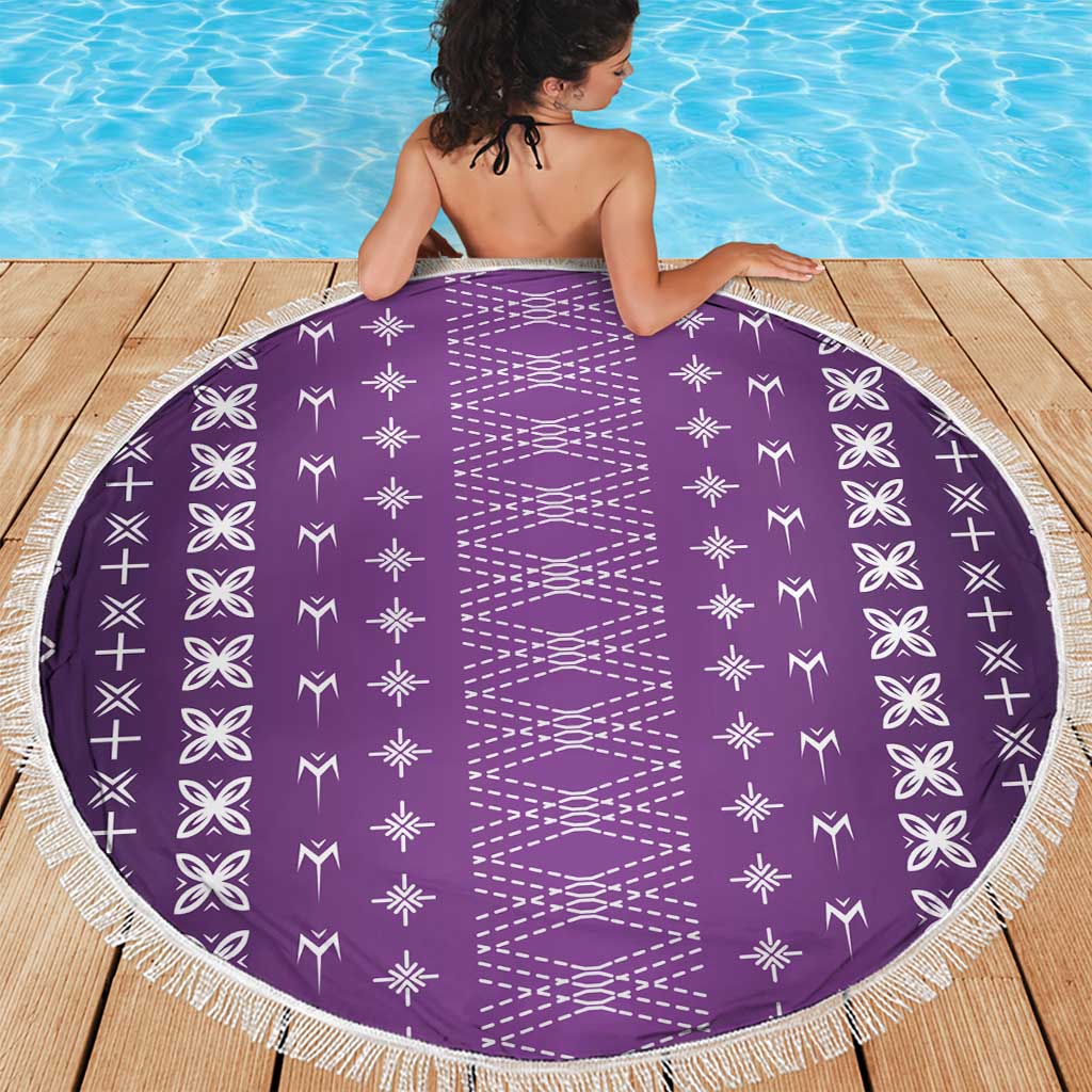 Purple Samoa Malu Tattoo Inspired Beach Blanket - Polynesian Pride