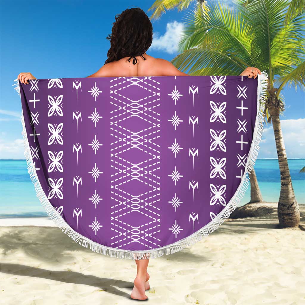 Purple Samoa Malu Tattoo Inspired Beach Blanket - Polynesian Pride