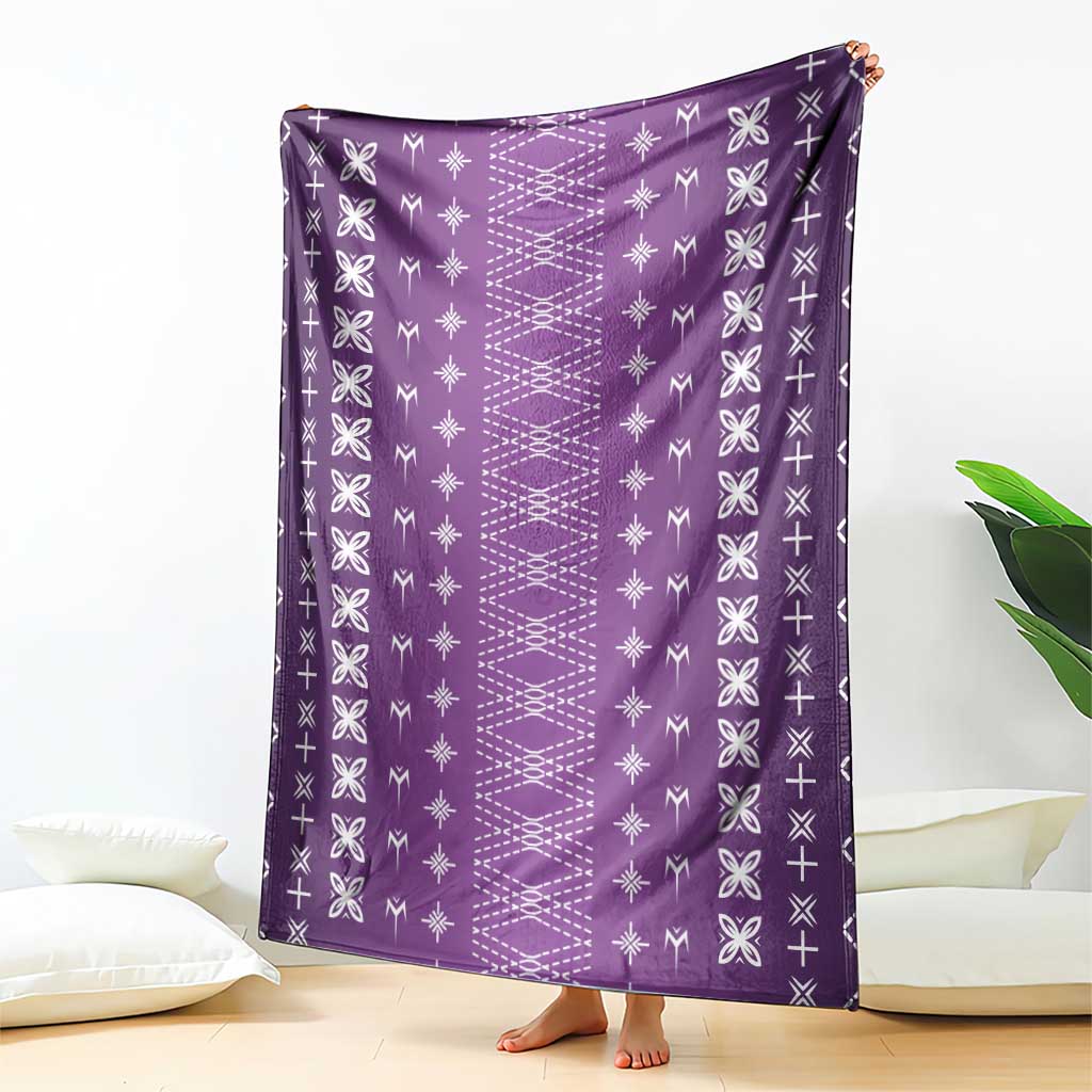Purple Samoa Malu Tattoo Inspired Blanket - Polynesian Pride