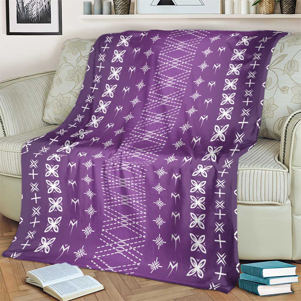 Purple Samoa Malu Tattoo Inspired Blanket - Polynesian Pride
