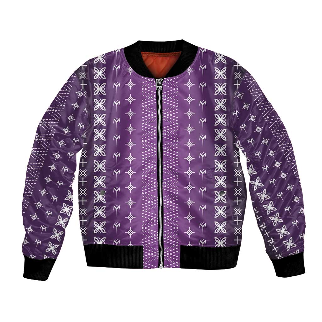 Purple Samoa Malu Tattoo Inspired Bomber Jacket - Polynesian Pride