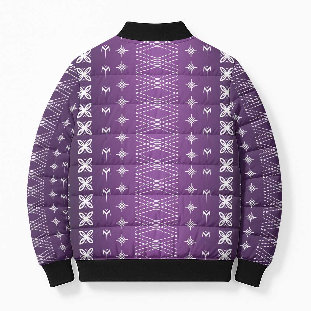Purple Samoa Malu Tattoo Inspired Bomber Puffer Jacket LT05 - Polynesian Pride