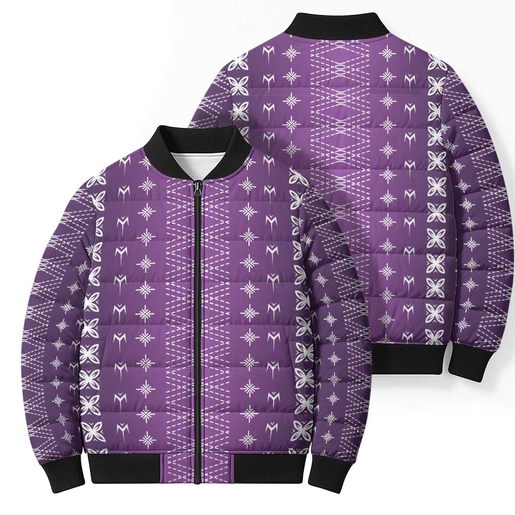 Purple Samoa Malu Tattoo Inspired Bomber Puffer Jacket LT05 - Polynesian Pride