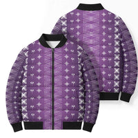 Purple Samoa Malu Tattoo Inspired Bomber Puffer Jacket LT05 - Polynesian Pride