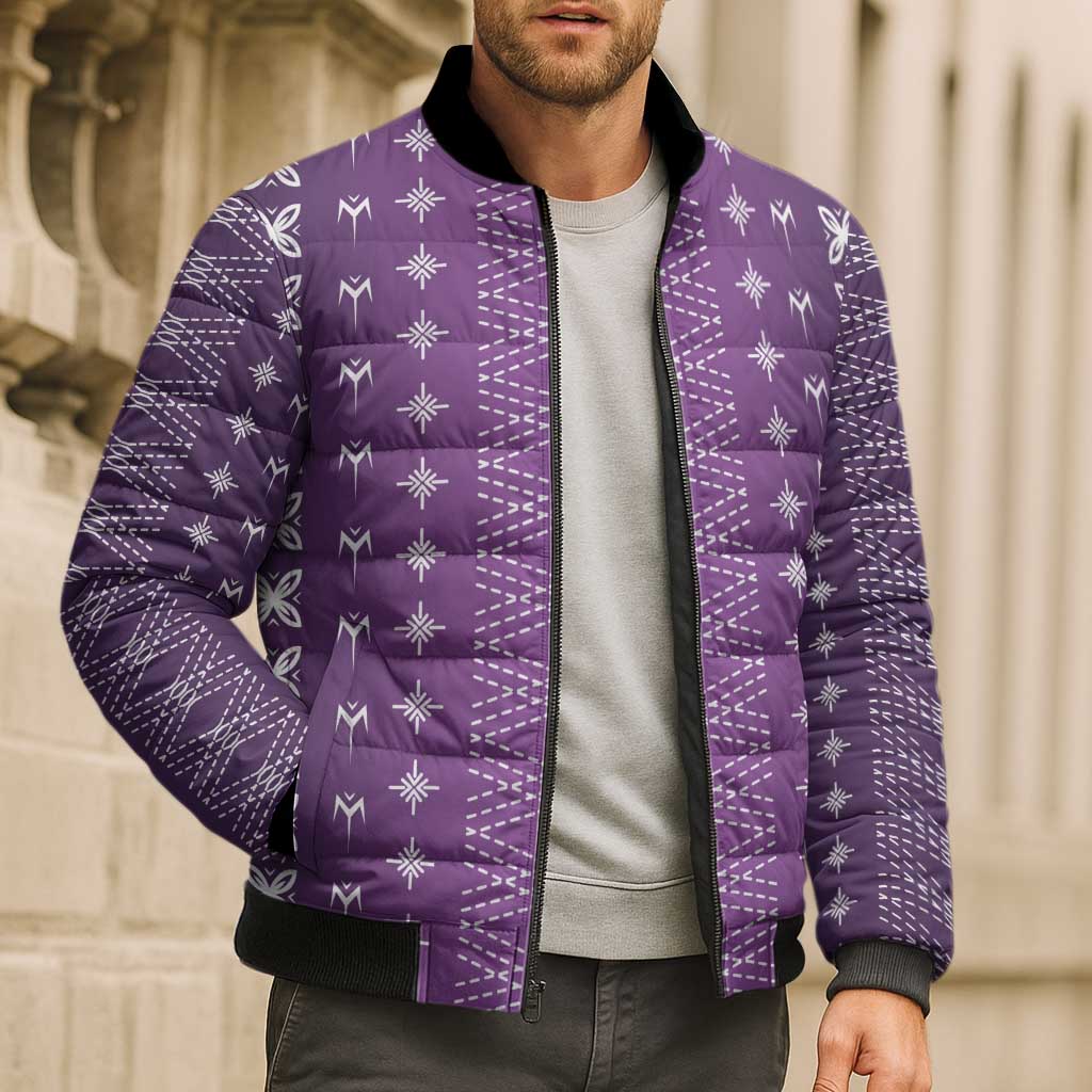 Purple Samoa Malu Tattoo Inspired Bomber Puffer Jacket LT05 - Polynesian Pride