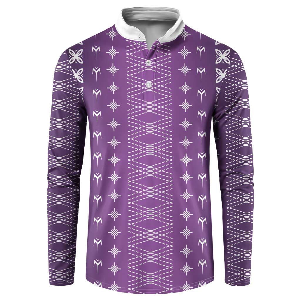 Purple Samoa Malu Tattoo Inspired Button Sweatshirt LT05 Purple - Polynesian Pride