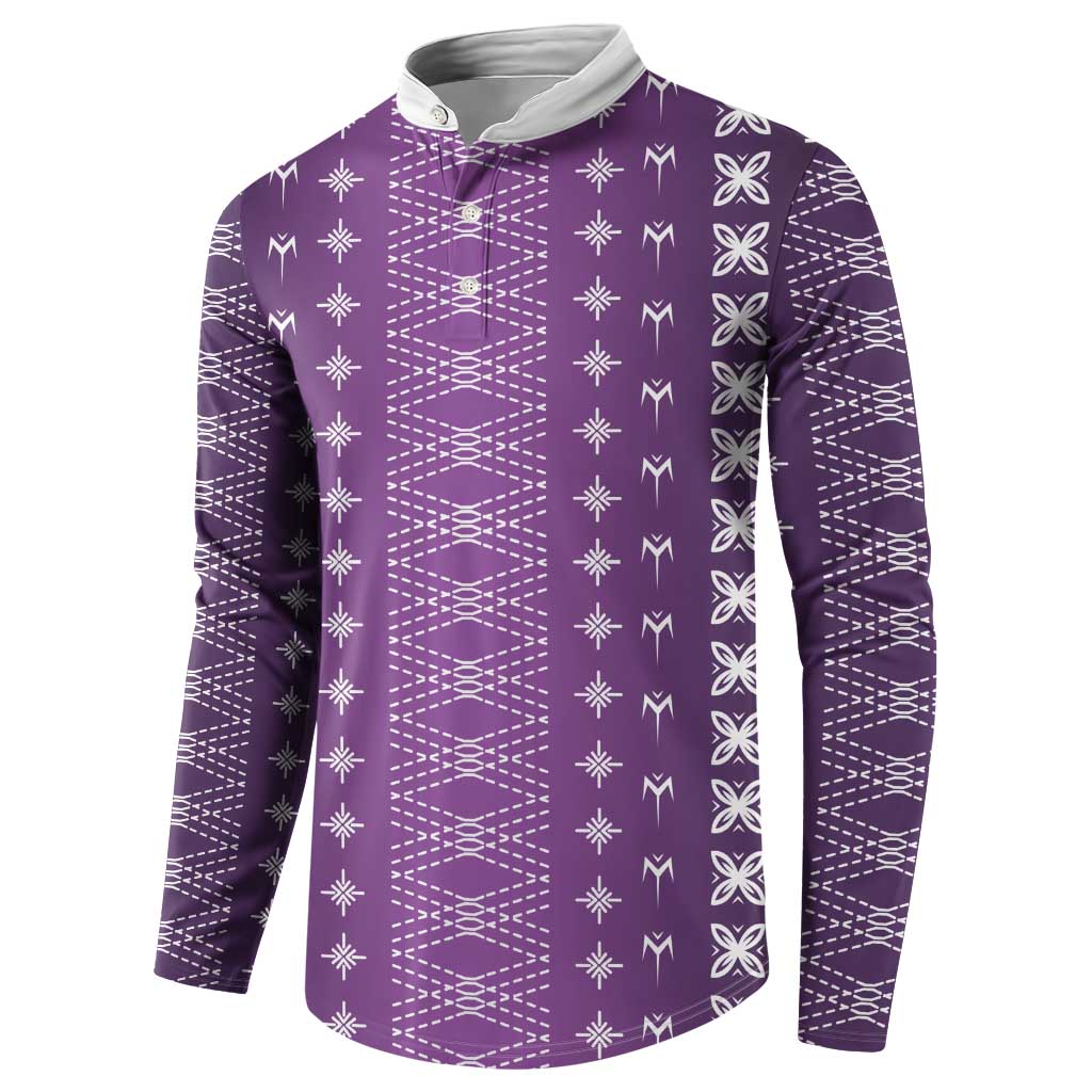 Purple Samoa Malu Tattoo Inspired Button Sweatshirt LT05 - Polynesian Pride
