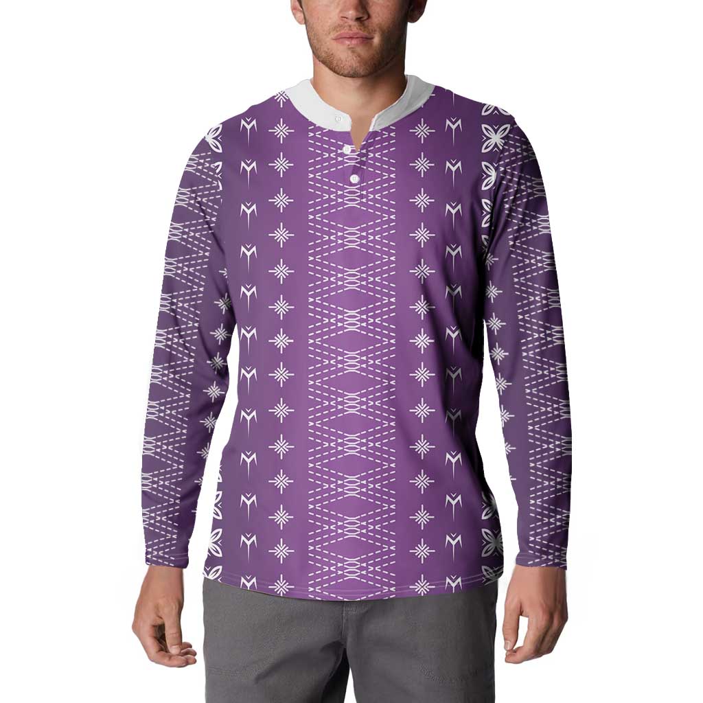 Purple Samoa Malu Tattoo Inspired Button Sweatshirt LT05 - Polynesian Pride