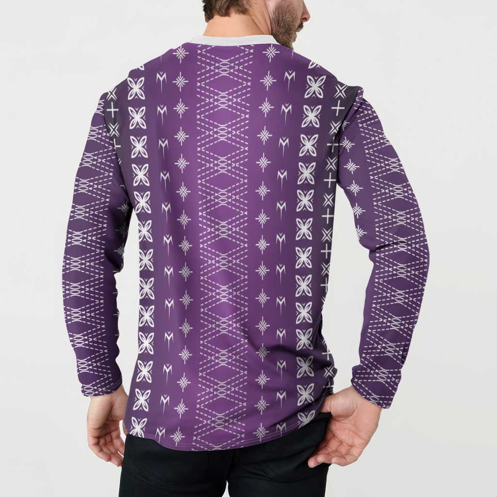 Purple Samoa Malu Tattoo Inspired Button Sweatshirt LT05 - Polynesian Pride