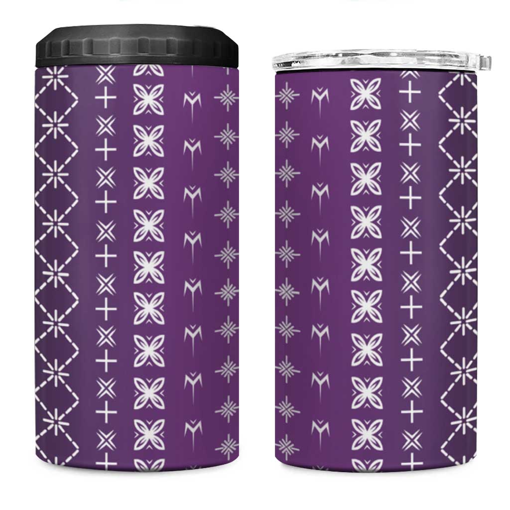 Purple Samoa Malu Tattoo Inspired 4 in 1 Can Cooler Tumbler LT05 One Size: 16 oz Purple - Polynesian Pride