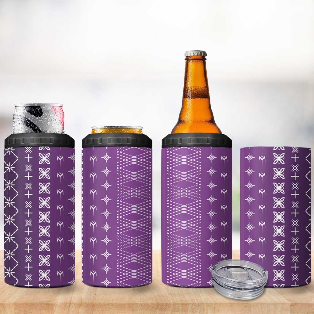 Purple Samoa Malu Tattoo Inspired 4 in 1 Can Cooler Tumbler LT05 - Polynesian Pride