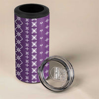 Purple Samoa Malu Tattoo Inspired 4 in 1 Can Cooler Tumbler LT05 - Polynesian Pride